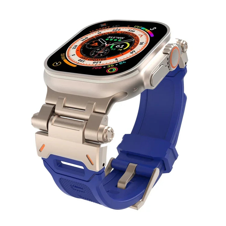 Edelstahl-Anschluss, TPU-Armband, für Apple Watch Series 7 (45 mm) und Apple Watch SE (44 mm)