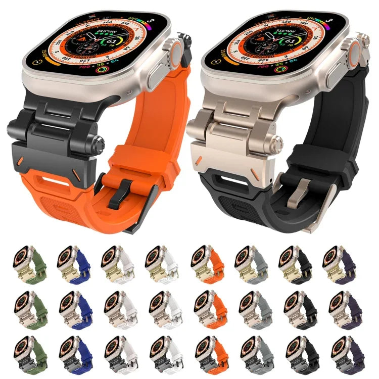 TPU-Armband mit Edelstahlanschluss, für Apple Watch Series 6 (44 mm) und Apple Watch Series 5 (44 mm)