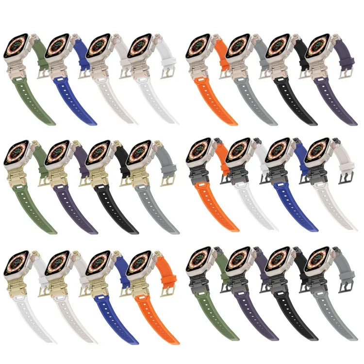 Edelstahl-Anschluss, TPU-Armband, für Apple Watch Series 7 (45 mm) und Apple Watch SE (44 mm)