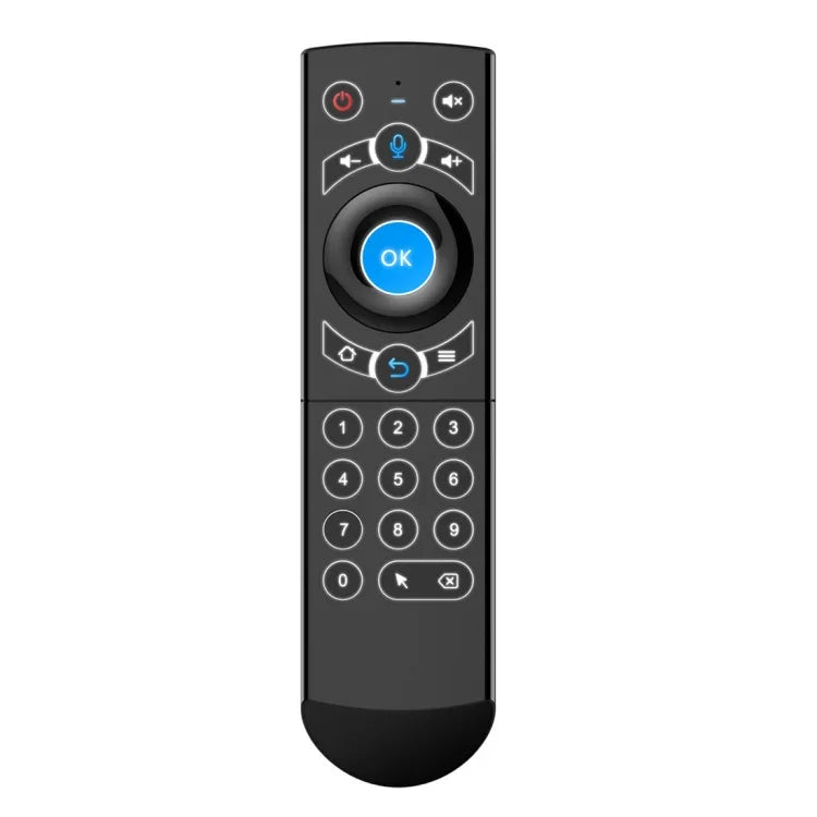 G21 2,4-GHz-Fly-Air-Mouse mit LED-Hintergrundbeleuchtung, kabelloser Tastatur und Fernbedienung mit Gyroskop für Android-TV-Box/PC, unterstützt intelligente Sprachsteuerung, Blau