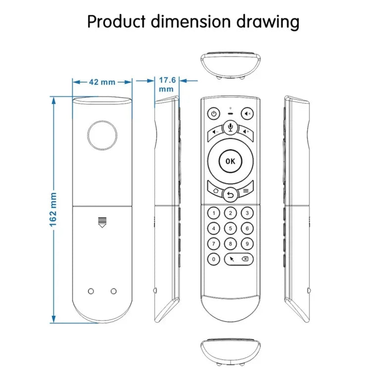 G21 2,4-GHz-Fly-Air-Mouse mit LED-Hintergrundbeleuchtung, kabelloser Tastatur und Fernbedienung mit Gyroskop für Android-TV-Boxen/PCs, unterstützt intelligente Sprachsteuerung, Orange