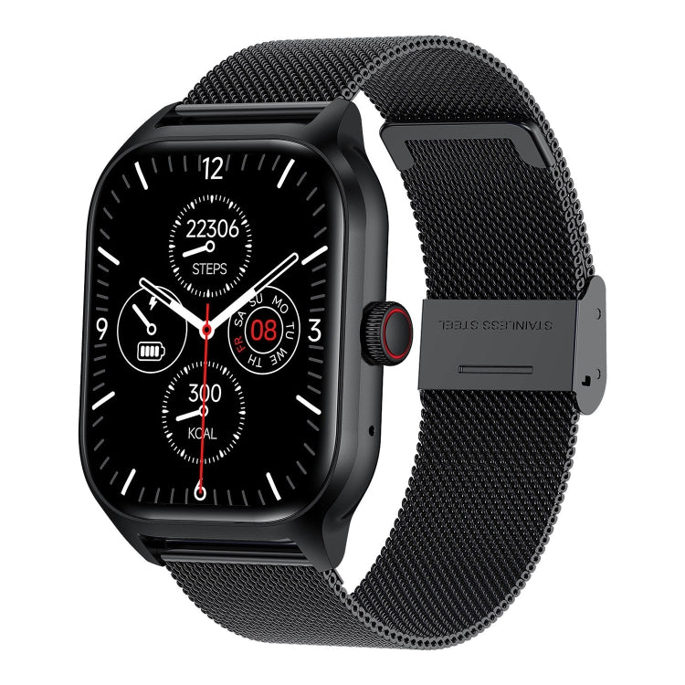 LEMFO LT10 Smartwatch mit 2,01-Zoll-TFT-Bildschirm, unterstützt Bluetooth-Anrufe und Gesundheitsüberwachung, Edelstahlarmband und Silikonarmband