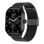 LEMFO LT10 Smartwatch mit 2,01-Zoll-TFT-Bildschirm, unterstützt Bluetooth-Anrufe und Gesundheitsüberwachung, Edelstahlarmband und Silikonarmband