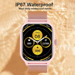 LEMFO LT10 Smartwatch mit 2,01-Zoll-TFT-Bildschirm, unterstützt Bluetooth-Anrufe und Gesundheitsüberwachung, Edelstahlarmband und Silikonarmband