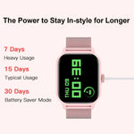 LEMFO LT10 Smartwatch mit 2,01-Zoll-TFT-Bildschirm, unterstützt Bluetooth-Anrufe und Gesundheitsüberwachung, Edelstahlarmband und Silikonarmband