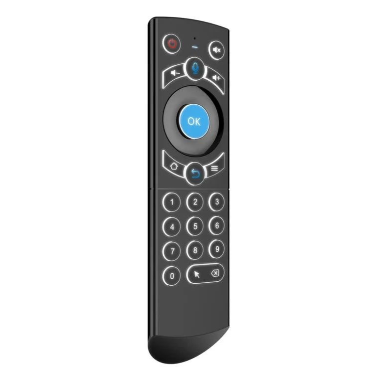 G21 2,4-GHz-Fly-Air-Mouse mit LED-Hintergrundbeleuchtung, kabelloser Tastatur und Fernbedienung mit Gyroskop für Android-TV-Box/PC, unterstützt intelligente Sprachsteuerung, Blau