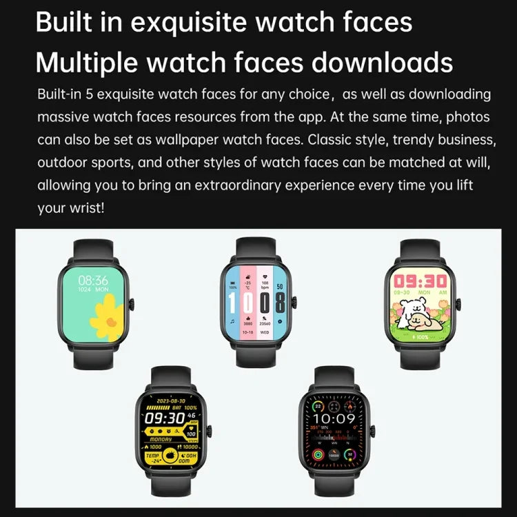 Y80 Smartwatch mit 2,01 Zoll IPS-HD-Bildschirm, unterstützt Bluetooth-Anrufe und Gesundheitsüberwachung