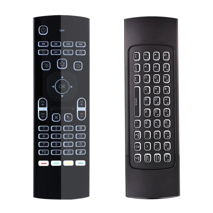 MX3 2,4-GHz-Fly-Air-Mouse mit LED-Hintergrundbeleuchtung, kabelloser Tastatur und Fernbedienung mit Gyroskop für Android-TV-Boxen/PCs