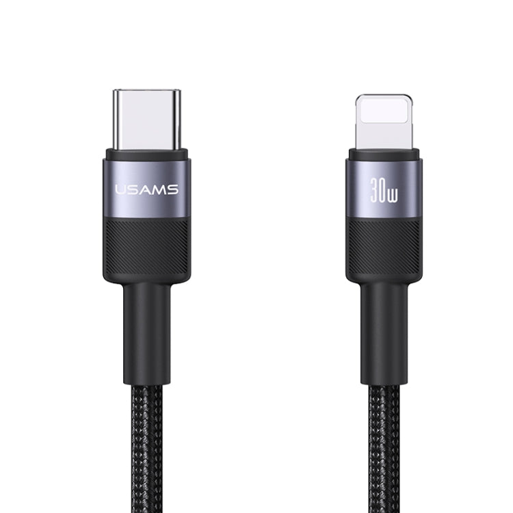 USAMS SJ729 30W USB-C/Type-C auf 8 Pin Datenkabel aus Aluminiumlegierung, Länge: 1,2m, SJ729