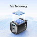 USAMS CC230 30W USB+USB-C / Type-C Dual-Port GaN Digitaldisplay-Ladegerät, Spezifikationen: US-Stecker, CC230