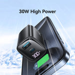 USAMS CC230 30W USB+USB-C / Type-C Dual-Port GaN Digitaldisplay-Ladegerät, Spezifikationen: US-Stecker, CC230