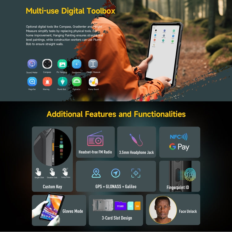 Ulefone Armor Pad 3 Pro Robustes Tablet-PC, 10,36 Zoll Android 13 MediaTek MT8788 Octa Core 4G-Netzwerk, EU-Stecker, Armor Pad 3 Pro