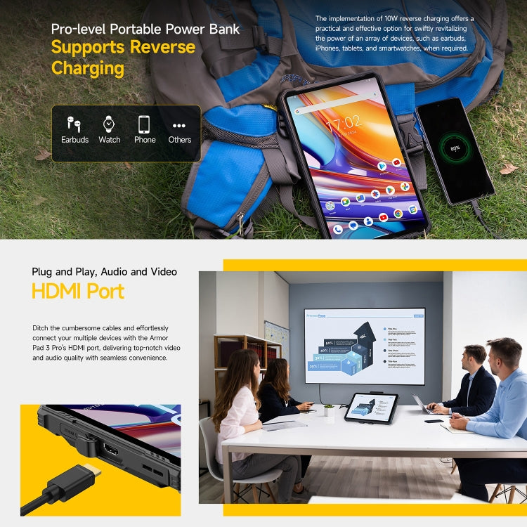 Ulefone Armor Pad 3 Pro Robustes Tablet-PC, 10,36 Zoll Android 13 MediaTek MT8788 Octa Core 4G-Netzwerk, EU-Stecker, Armor Pad 3 Pro