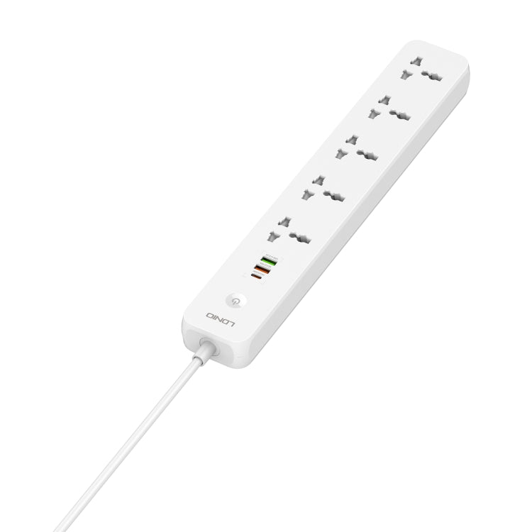 LDNIO SC5319 5-fach Reise- und Heim-Büro-Steckdose mit 38W USB-Anschlüssen, Kabellänge: 2 m, EU-Stecker, UK-Stecker, US-Stecker
