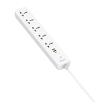 LDNIO SC5319 5-fach Reise- und Heim-Büro-Steckdose mit 38W USB-Anschlüssen, Kabellänge: 2 m, EU-Stecker, UK-Stecker, US-Stecker