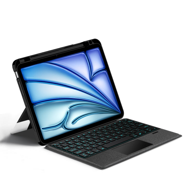 Intelligente abnehmbare Touch Bluetooth Tastatur Leder Tablet Hülle mit Hintergrundbeleuchtung/Stifthalter, Für iPad Pro 13 2024, Für iPad Air 13 2024, Für iPad Air 11 2024, Für iPad Pro 11 2024, Für iPad 10.9 2022, Für iPad 10.2 2021, Für iPad mini 6