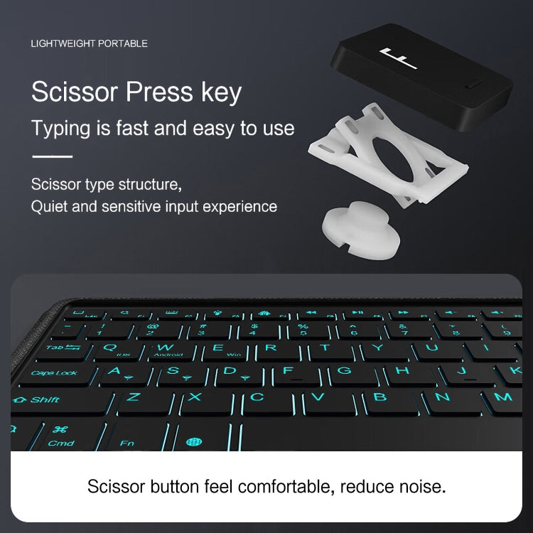 Intelligente abnehmbare Touch Bluetooth Tastatur Leder Tablet Hülle mit Hintergrundbeleuchtung/Stifthalter, Für iPad Pro 13 2024, Für iPad Air 13 2024, Für iPad Air 11 2024, Für iPad Pro 11 2024, Für iPad 10.9 2022, Für iPad 10.2 2021, Für iPad mini 6