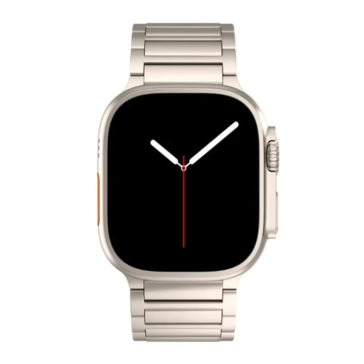 I-förmiges Armband aus Titanlegierung mit Schmetterlingsschließe, passend für Apple Watch SE 2023 (44 mm), Apple Watch Ultra 2 (49 mm), Apple Watch Series 9 (45 mm), Apple Watch Ultra (49 mm), Apple Watch Series 8 (45 mm) und Apple Watch SE 2022 (44 mm).