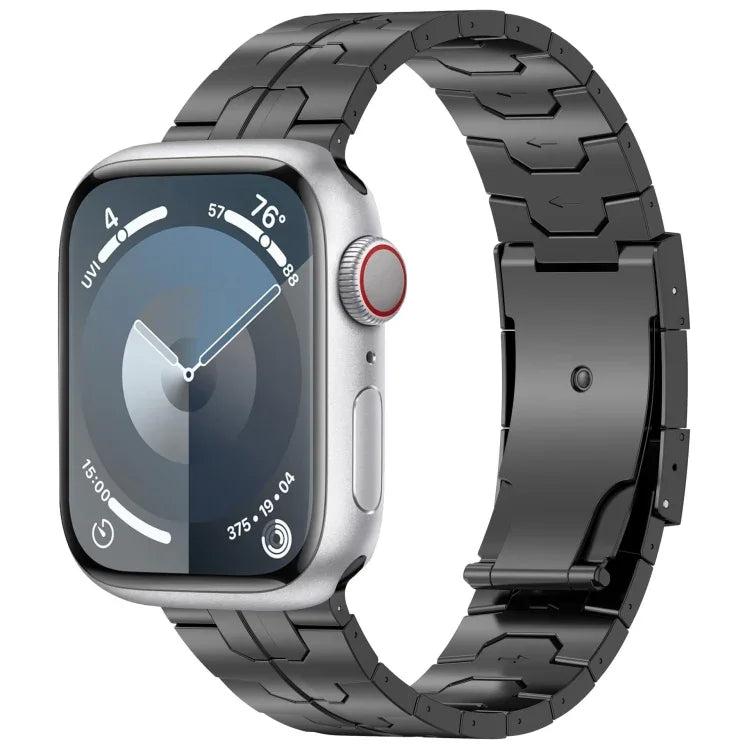 Armband aus Titanlegierung mit Schildkrötenverschluss, passend für Apple Watch Series 5 (44 mm), Apple Watch Series 5 (40 mm), Apple Watch Series 4 (44 mm), Apple Watch Series 4 (40 mm), Apple Watch Series 3 (38 mm) und Apple Watch Series 3 (42 mm).