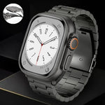 Flaches Armband aus Titanlegierung mit 3-Perlen-Verschluss, passend für Apple Watch Series 5 (44 mm), Apple Watch Series 5 (40 mm), Apple Watch Series 4 (44 mm), Apple Watch Series 4 (40 mm), Apple Watch Series 3 (38 mm) und Apple Watch Series 3 (42 mm).