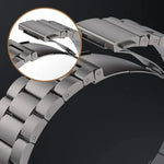 Flaches Armband aus Titanlegierung mit 3-Perlen-Verschluss, passend für Apple Watch Series 5 (44 mm), Apple Watch Series 5 (40 mm), Apple Watch Series 4 (44 mm), Apple Watch Series 4 (40 mm), Apple Watch Series 3 (38 mm) und Apple Watch Series 3 (42 mm).