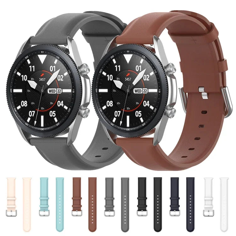 Rundes Lederarmband, Größe: Einheitsgröße 20 mm, für Galaxy Watch 3 41 mm