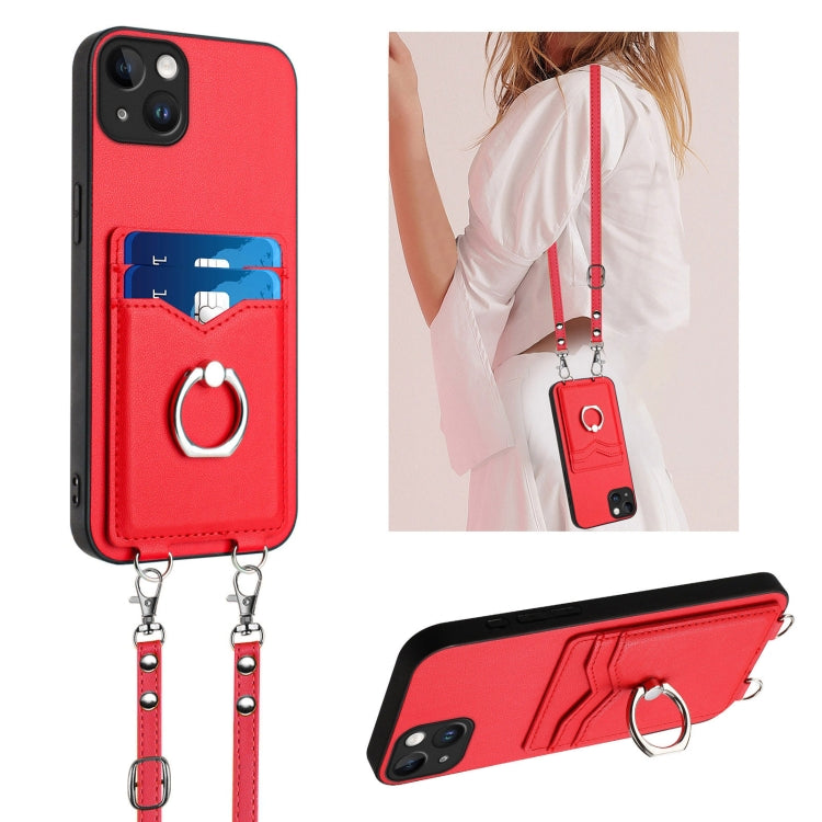 R20 Crossbody-Seil Ring Kartenhalter Handyhülle, Für iPhone 14 Plus, Für iPhone 14, Für iPhone 14 Pro, Für iPhone 14 Pro Max, Für iPhone SE 2022 / SE 2020 / 8, Für iPhone 13 Pro Max, Für iPhone 13 Pro, Für iPhone 13