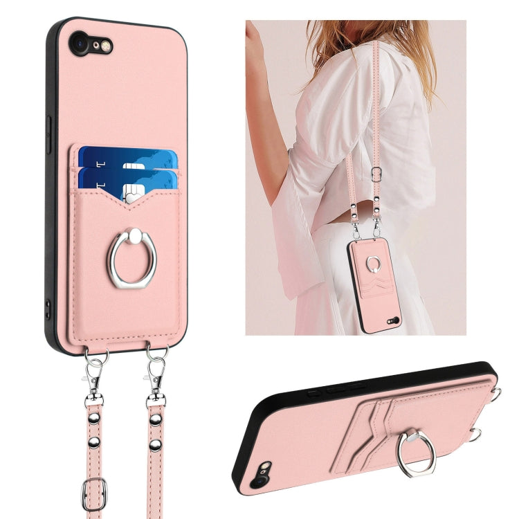 R20 Crossbody-Seil Ring Kartenhalter Handyhülle, Für iPhone 14 Plus, Für iPhone 14, Für iPhone 14 Pro, Für iPhone 14 Pro Max, Für iPhone SE 2022 / SE 2020 / 8, Für iPhone 13 Pro Max, Für iPhone 13 Pro, Für iPhone 13