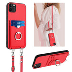 R20 Umhängetasche mit Seilring und Kartenhalter, für iPhone 13 mini, für iPhone 12, für iPhone 12 Pro Max, für iPhone 12 Pro, für iPhone 12 mini, für iPhone 11 Pro Max, für iPhone 11, für iPhone 11 Pro