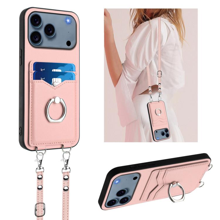 R20 Crossbody-Seil Ring Kartenhalter Handyhülle, Für iPhone 17 Pro Max, Für iPhone 17 Pro, Für iPhone 17, Für iPhone Air, Für iPhone 15 Pro Max, Für iPhone 15 Pro, Für iPhone 15 Plus, Für iPhone 15