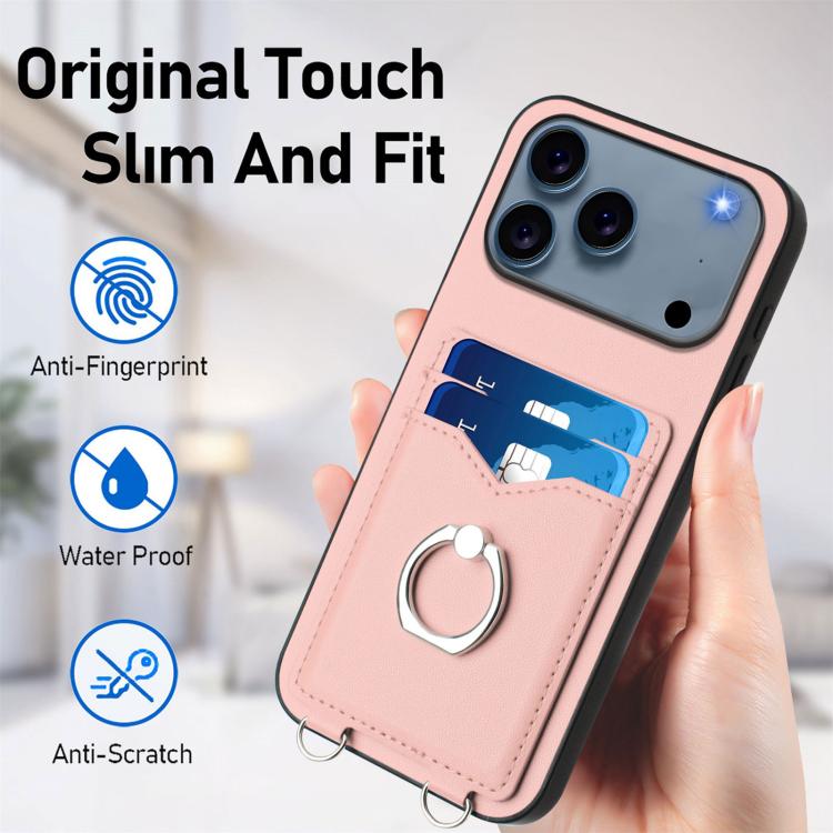 R20 Crossbody-Seil Ring Kartenhalter Handyhülle, Für iPhone 17 Pro Max, Für iPhone 17 Pro, Für iPhone 17, Für iPhone Air, Für iPhone 15 Pro Max, Für iPhone 15 Pro, Für iPhone 15 Plus, Für iPhone 15