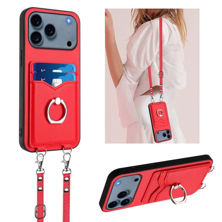 R20 Crossbody-Seil Ring Kartenhalter Handyhülle, Für iPhone 17 Pro Max, Für iPhone 17 Pro, Für iPhone 17, Für iPhone Air, Für iPhone 15 Pro Max, Für iPhone 15 Pro, Für iPhone 15 Plus, Für iPhone 15