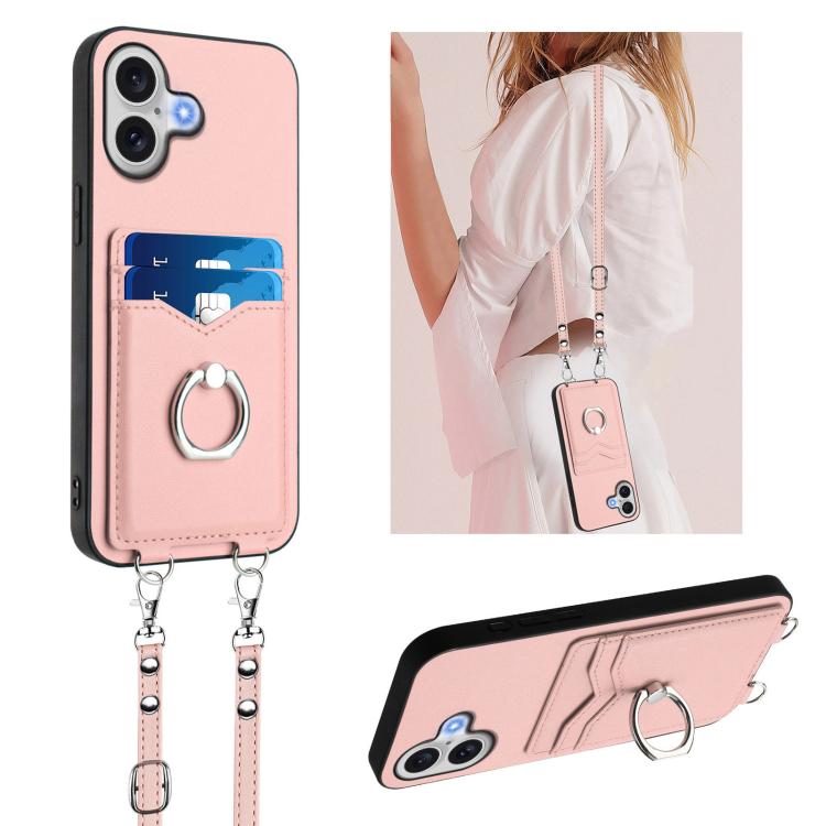 R20 Crossbody-Seil Ring Kartenhalter Handyhülle, Für iPhone 17 Pro Max, Für iPhone 17 Pro, Für iPhone 17, Für iPhone Air, Für iPhone 15 Pro Max, Für iPhone 15 Pro, Für iPhone 15 Plus, Für iPhone 15