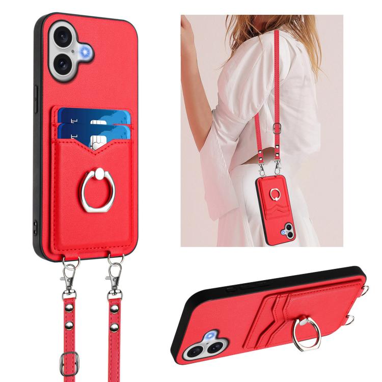 R20 Crossbody-Seil Ring Kartenhalter Handyhülle, Für iPhone 17 Pro Max, Für iPhone 17 Pro, Für iPhone 17, Für iPhone Air, Für iPhone 15 Pro Max, Für iPhone 15 Pro, Für iPhone 15 Plus, Für iPhone 15