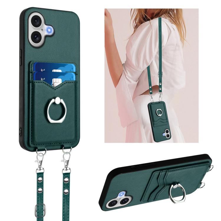 R20 Crossbody-Seil Ring Kartenhalter Handyhülle, Für iPhone 17 Pro Max, Für iPhone 17 Pro, Für iPhone 17, Für iPhone Air, Für iPhone 15 Pro Max, Für iPhone 15 Pro, Für iPhone 15 Plus, Für iPhone 15