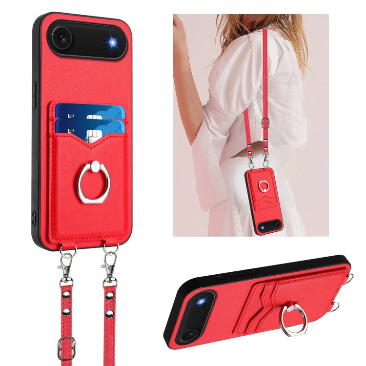 R20 Crossbody-Seil Ring Kartenhalter Handyhülle, Für iPhone 17 Pro Max, Für iPhone 17 Pro, Für iPhone 17, Für iPhone Air, Für iPhone 15 Pro Max, Für iPhone 15 Pro, Für iPhone 15 Plus, Für iPhone 15
