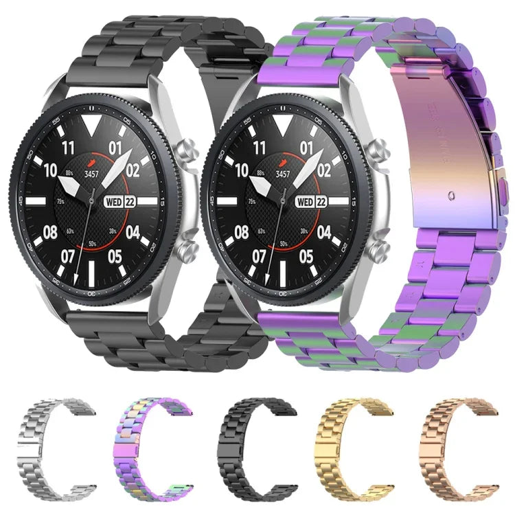 Drei Edelstahlarmbänder, abnehmbares Display und Ohrmuscheln, Größe: 22 mm, für Galaxy Watch 3 45 mm
