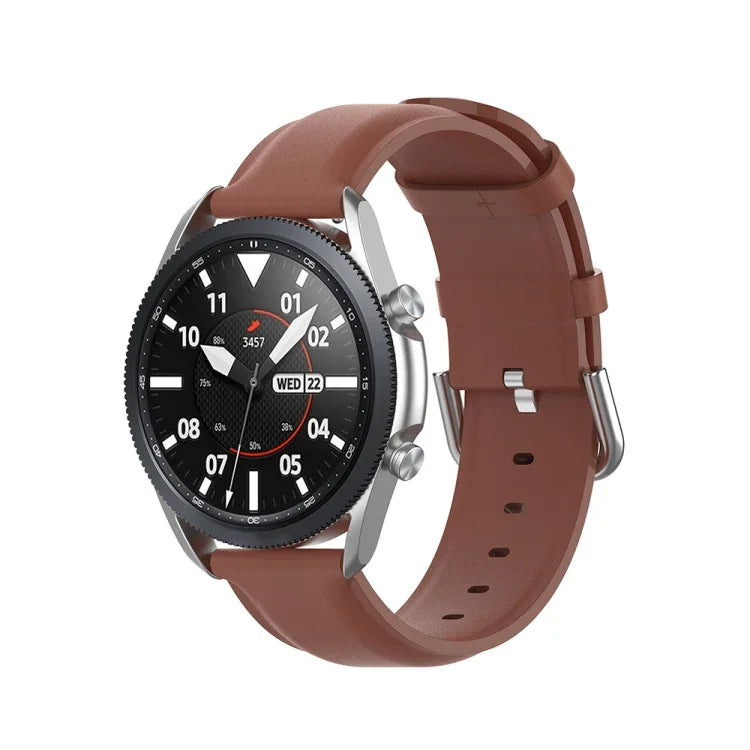 Rundes Lederarmband, Größe: Einheitsgröße 22 mm, für Galaxy Watch 3 45 mm