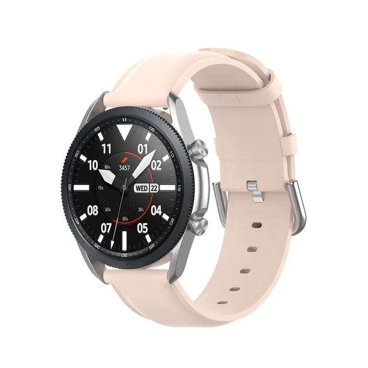 Rundes Lederarmband, Größe: Einheitsgröße 22 mm, für Galaxy Watch 3 45 mm