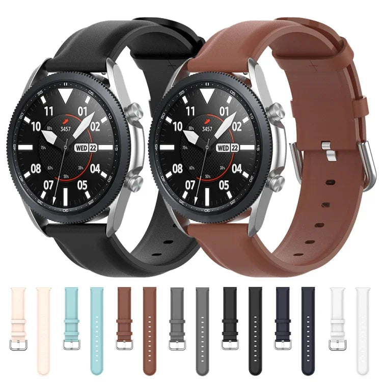 Rundes Lederarmband, Größe: Einheitsgröße 22 mm, für Galaxy Watch 3 45 mm