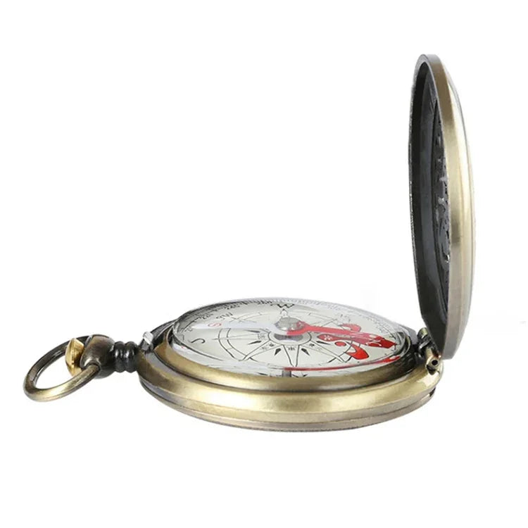 Nisa J35B Retro-Taschenuhr mit hohlem Kompass zum Aufklappen