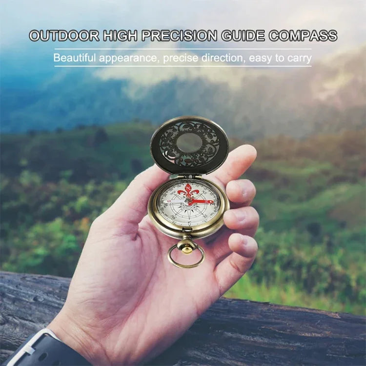 Nisa J35B Retro-Taschenuhr mit hohlem Kompass zum Aufklappen