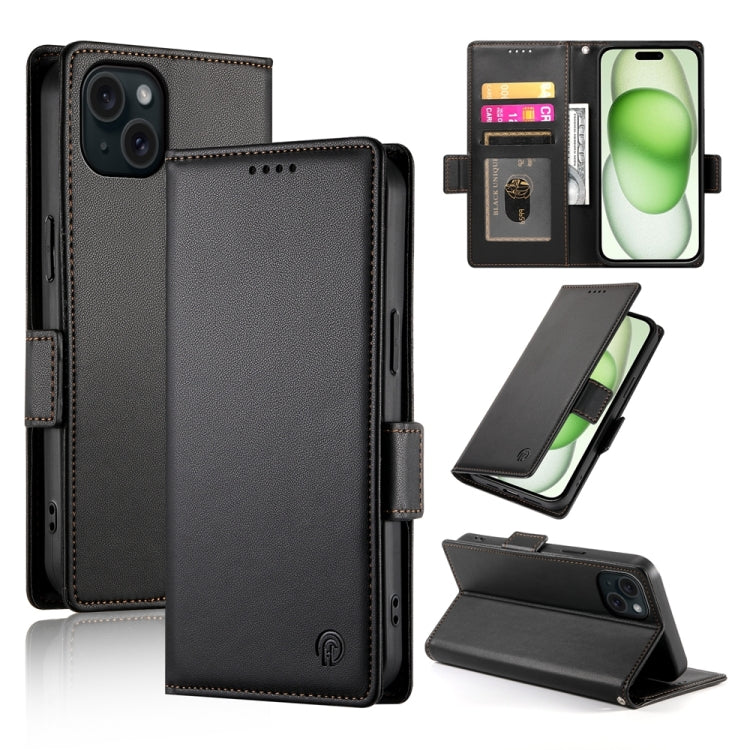 Side Buckle Magnetic Frosted Leather Phone Case, For iPhone 16 Pro, For iPhone 16 Plus, For iPhone 16, For iPhone 15 Pro Max, For iPhone 15 Pro, For iPhone 15 Plus