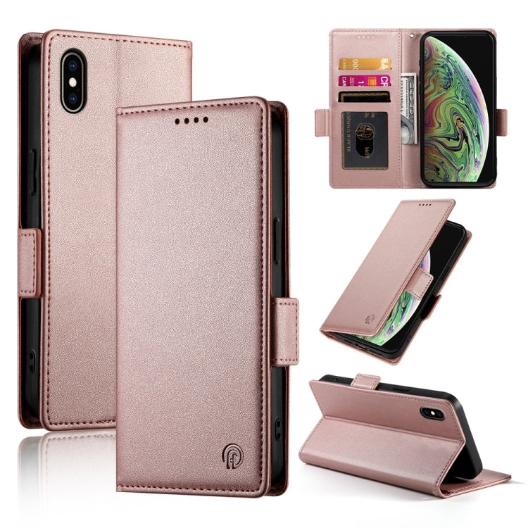 Side Buckle Magnetic Frosted Leather Phone Case, For iPhone XS Max, For iPhone 8 Plus / 7 Plus