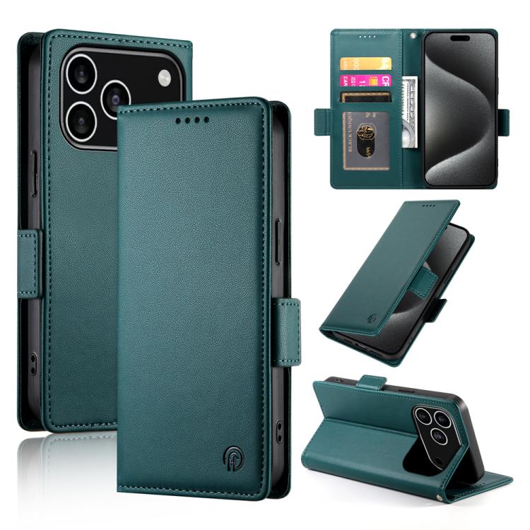 Side Buckle Magnetic Frosted Leather Phone Case, For iPhone 17e / 16e, For iPhone 17 Pro Max, For iPhone 17 Pro, For iPhone 17, For iPhone Air, For iPhone 16 Pro Max