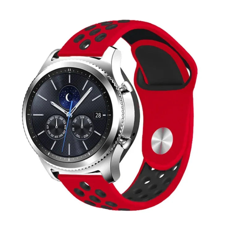 For Smasung Gear S4 Active 22mm Two-color Silicone Replacement Strap Watchband