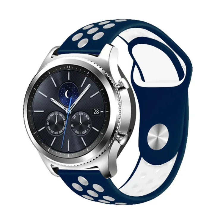 For Smasung Gear S4 Active 22mm Two-color Silicone Replacement Strap Watchband