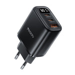 Yesido YC69 30W USB + Dual USB-C / Typ-C Ladegerät mit Digitalanzeige, Spezifikation: EU-Stecker, YC69