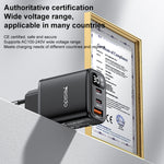 Yesido YC69 30W USB + Dual USB-C / Typ-C Ladegerät mit Digitalanzeige, Spezifikation: EU-Stecker, YC69