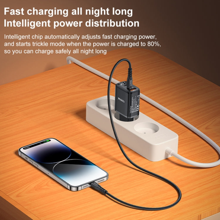 Yesido YC69 30W USB + Dual USB-C / Typ-C Ladegerät mit Digitalanzeige, Spezifikation: EU-Stecker, YC69